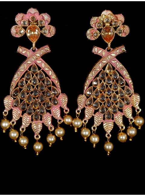 Reverse Ad Earrings With Meenakari Work